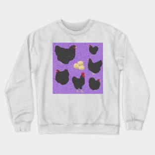 Black Orpington Chicken Purple Crewneck Sweatshirt